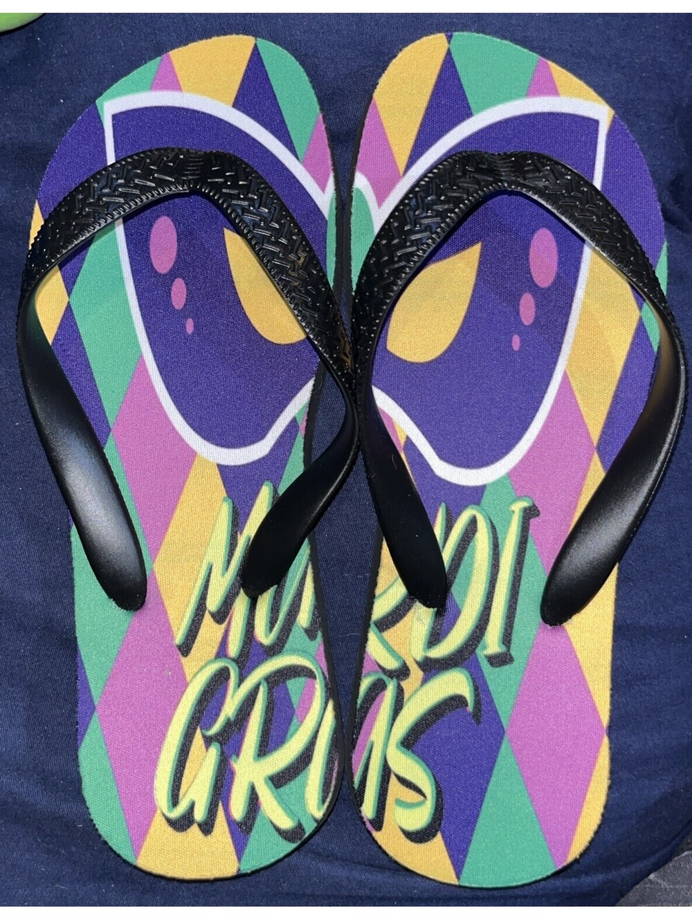Mardi Gras Flip Flops (Small) Sandals